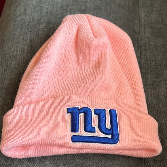 Other - Pink Kids Beanie with Blue NY Giants Logo